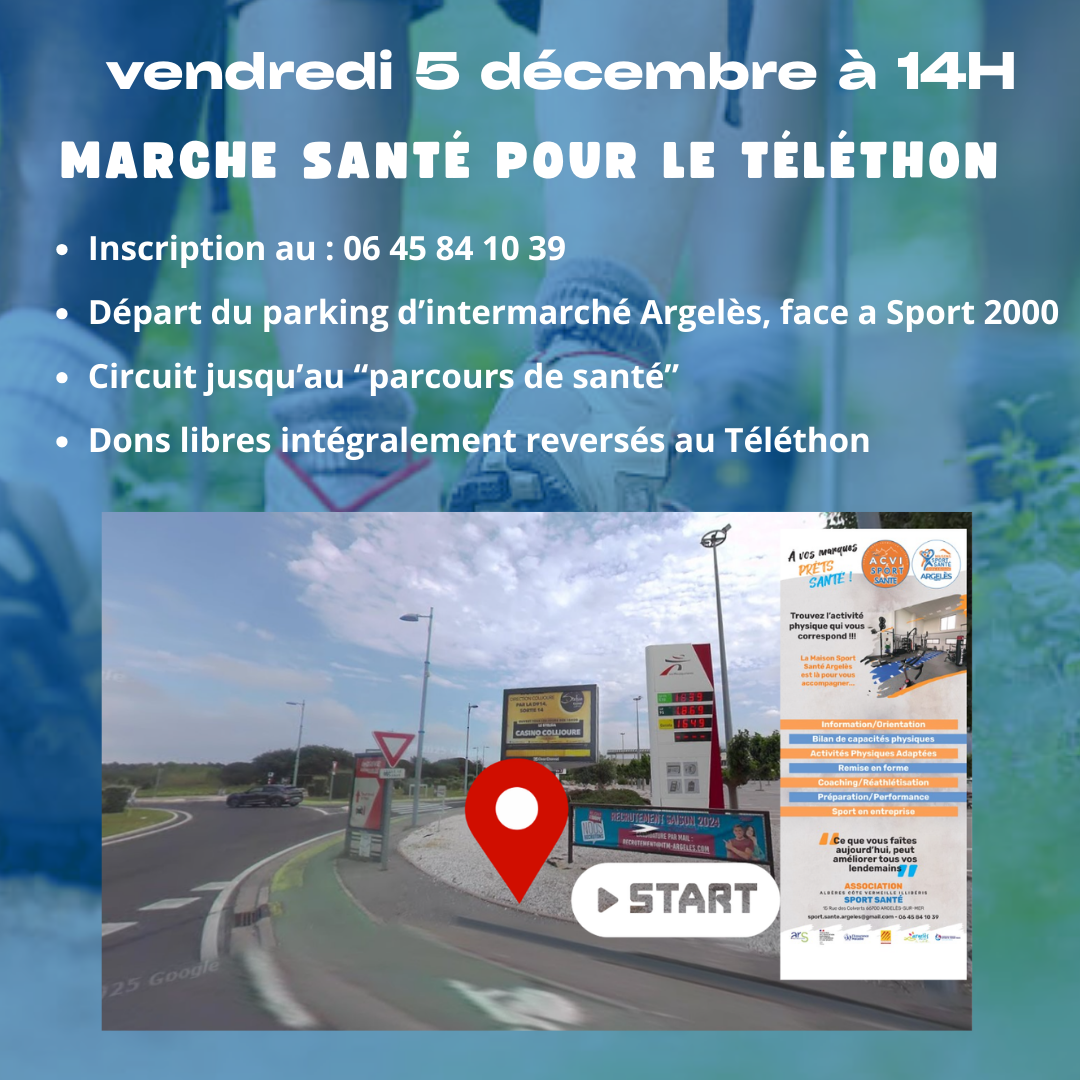 affiche maison sport santé argeles téléthon 2025